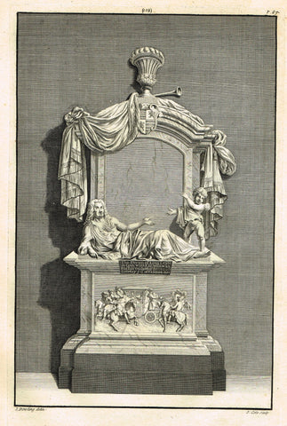 Dart's Westminster Abbey Tomb - "THOMAS THYNN OF LONG LEATE" - Copper Engraving - 1723