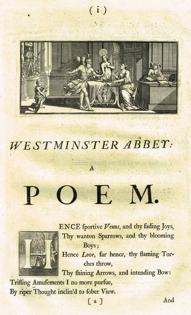 Dart's Westminster Abbey Tomb - "WESTMINSTER ABBEY - A POEM" - Copper Engraving - 1723