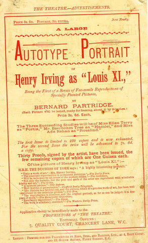 Antique Advertising Ephemera -  "AUTOTYPE PORTRAIT" - Lithograph - 1875-94