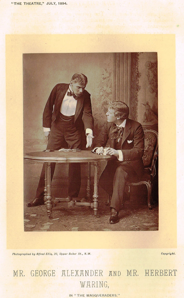 Antique Theatre Photographs -  GEORGE ALEXANDER &  HERBERT WARING" - 1875-94