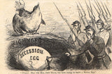 Harper's Weekly - JEFF DAVIS HATCHING ROTTEN EGG - (Satire) - May 17,1862