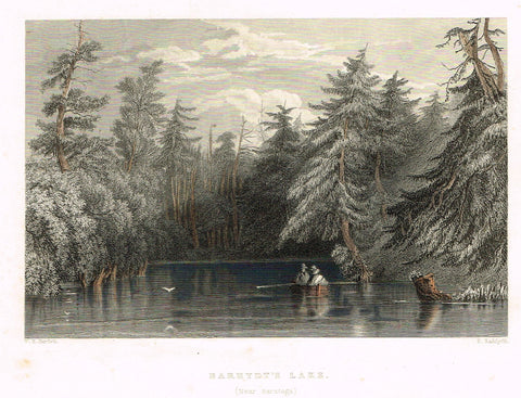 Bartlett's "BARHYDT'S LAKE (NEAR SARATOGA)" - Hand-colored Steel Engraving - c1840