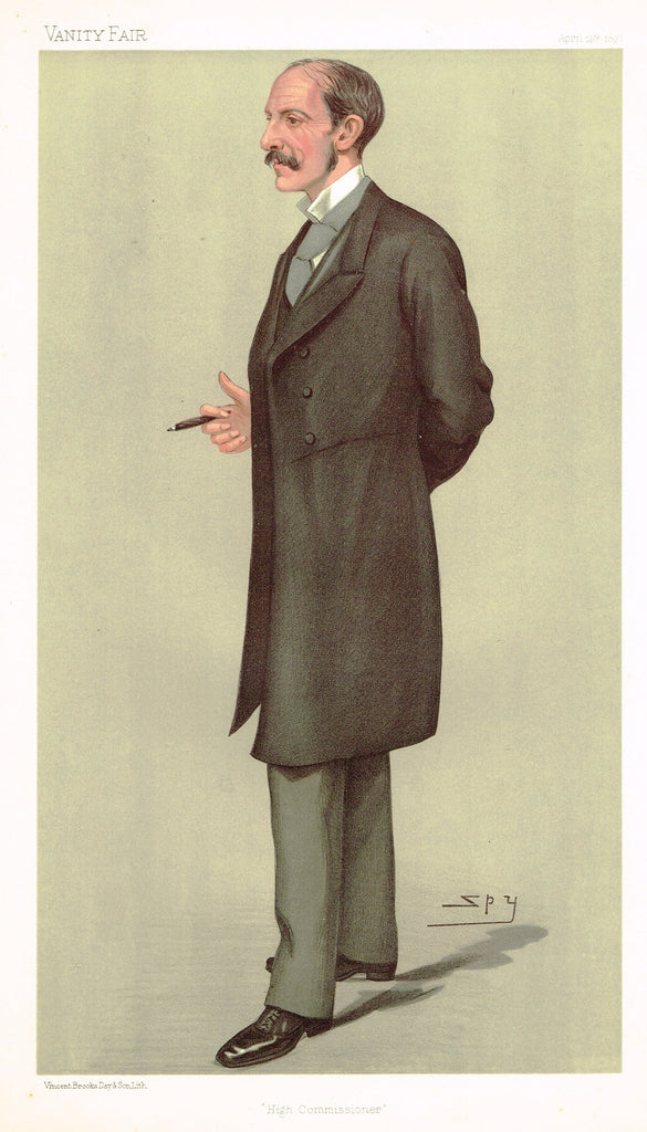 Vanity Fair (SPY) Print -  "HIGH COMMISSIONER" - Sir Alfred Milner KCB  - Chromolithograph - 1897