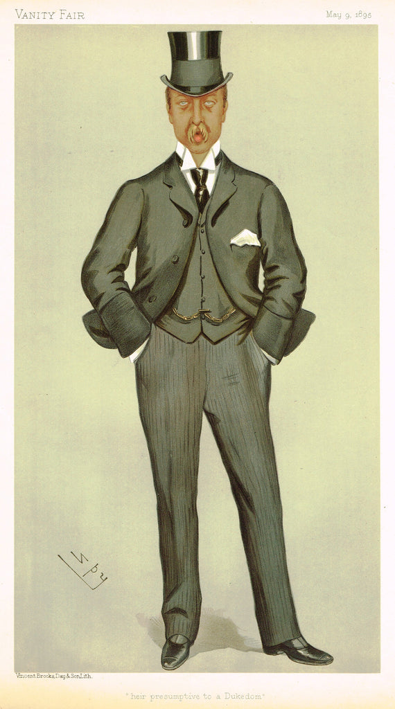 Vanity Fair (SPY) Print -  "HEIR PRESUMPTIVE TO A DUKEDOM" - Cavendish - Chromo - 1895