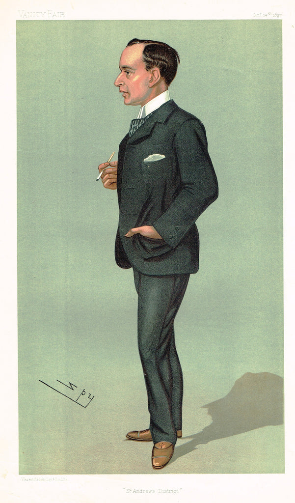 Vanity Fair (SPY) Print -  "ST. ANDREW'S DISTRICT" - Henry Anstruther, MP - Chromolithograph - 1897