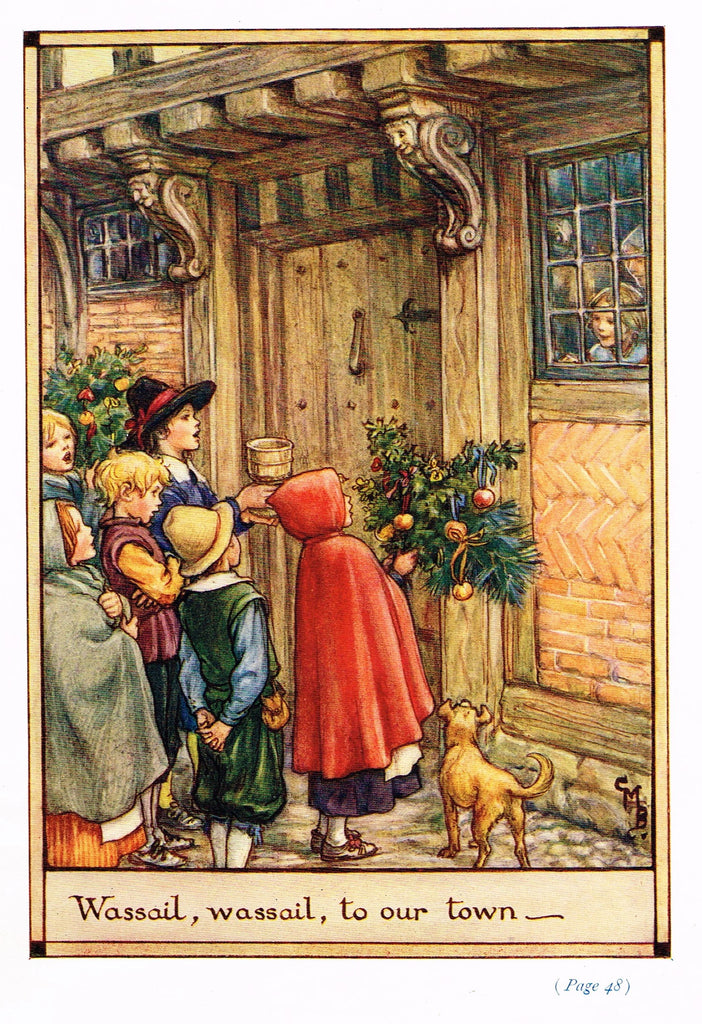 Cicely Mary Barker Print -  "WASSAIL, WASSAIL TO OUR TOWN" - Offset Lithograph - c1930