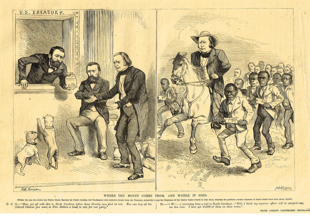Leslie's Illustrated Newspaper - 1872 - "WHERE THE MONEY COMES FROM, AND WHERE IT GOES"