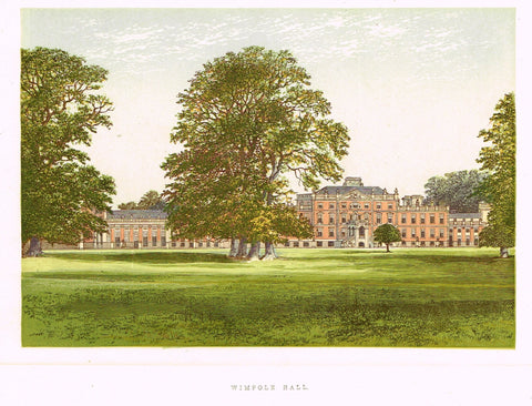 Morris's County Seats - "WIMPOLE HALL" - Chromolithograph - 1866