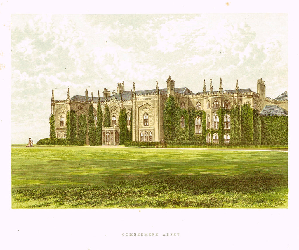 Morris's County Seats - "COMBERMERE ABBEY" - Chromolithograph - 1866