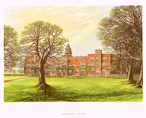 Morris's County Seats - "HATFIELD HOUSE" - Chromolithograph - 1866