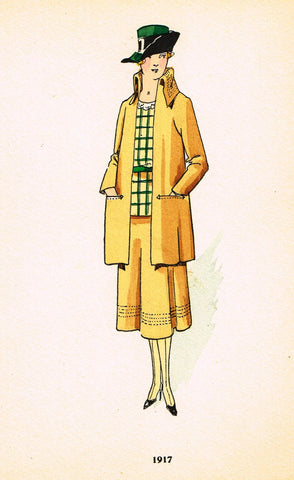 La mode Feminine Fashion Plate-  "1917" -  Chromolithograph - c1920