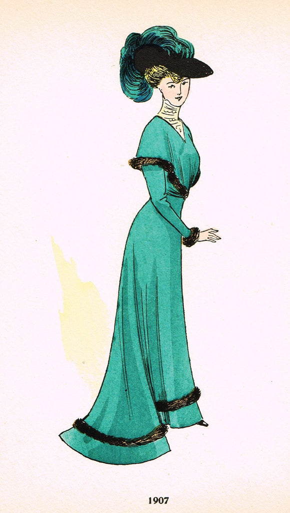 La Mode Feminine Fashion Plate-  "1907 C" -  Chromolithograph - c1920