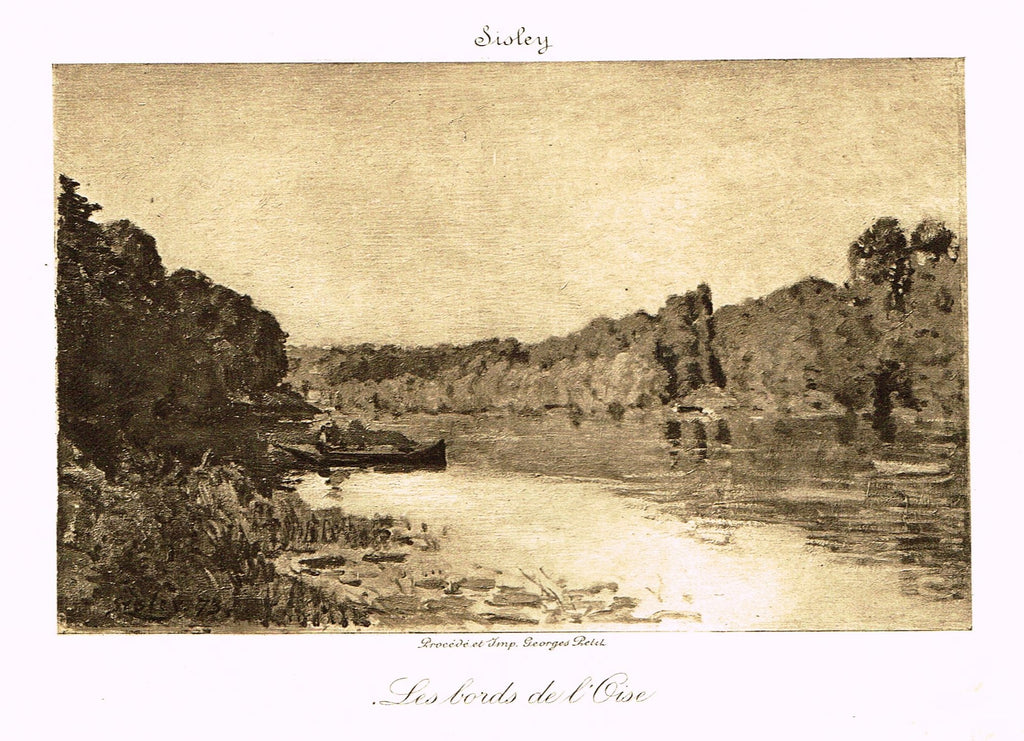 Fine Art - Etching - "LES BORDS DE L'OISE" from Sisley , Etched by Georges Petit  - c1880