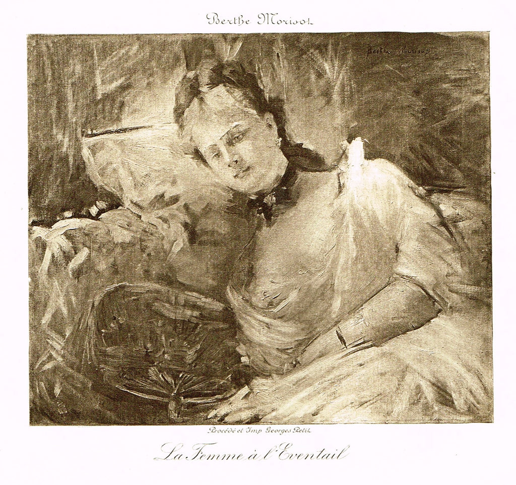 Fine Art - Etching - "LA FEMME A L'EVENTAIL" from Berthe Morisot , Etched by Georges Petit  - c1880