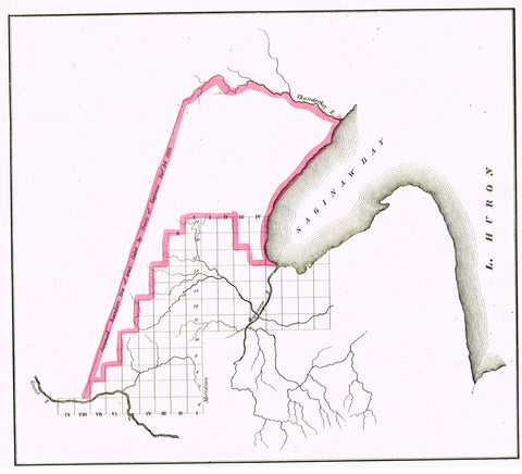 Antique Map - "SAGINAW BAY OFF OR LAKE HURON"  - Lithograph - c1890