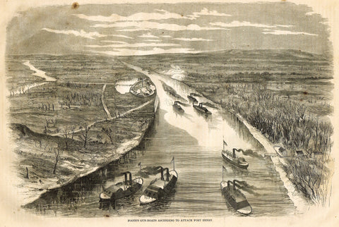 FOOTES GUN-BOATS ATTACKING FORT HENRY