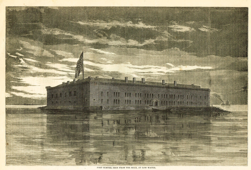 FORT SUMPTER, SEEN FROM THE REAR, AT LOW WATER