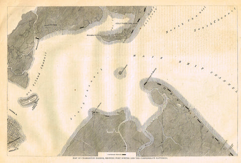 MAP OF CHARLSTON HARBOUR, SHOWING FORT SUMPTER