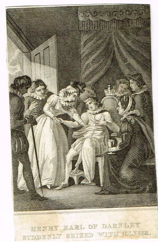 Misc. Miniature Genre Scenes - HENRY, EARL OF CARNLEY WITH ILLNESS - Engraving - c1840