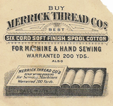 Trade Card - c1880 -  "MERRICK TREAD CO." - Chromolithograph