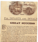 Trade Card - c1880 -  "INFANT CEREAL" - Chromolithograph