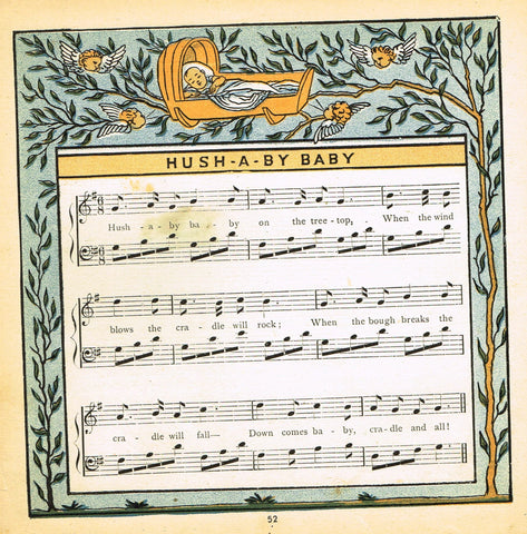 Walter Crane Baby's Opera - "HUSH-A-BY-BABY" - Children's Lithogrpah - 1870