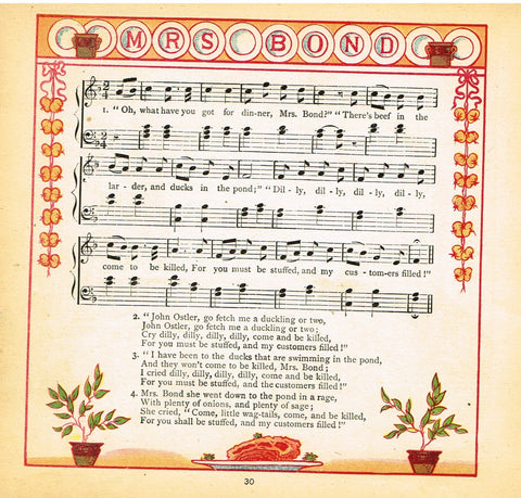 Walter Crane Baby's Opera - "MRS. BOND SONG" - Children's Lithogrpah - 1870