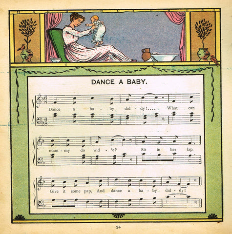 Walter Crane Baby's Opera - "DANCE A BABY" - Children's Lithograph - 1870