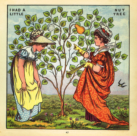 Walter Crane Baby's Opera - "I HAD A LITTLE NUT TREE" - Children's Lithogrpah - 1870