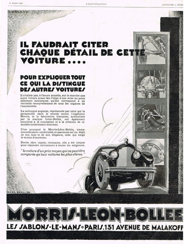 Antique Magazine Advertising -  "MORRIS-LEON-BOLLEE" - Ephemera - 1928