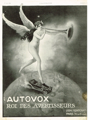 Antique Magazine Advertising -  "L'AUTOVOX  ROI DES AVERTISSEURS" - Ephemera - 1914