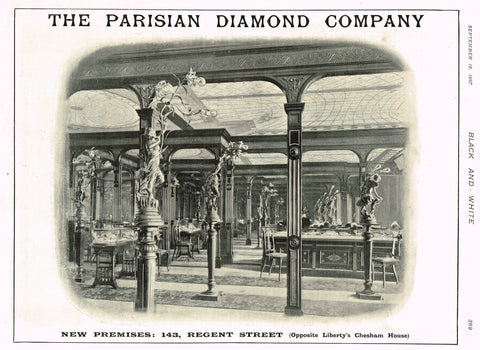 Antique Magazine Advertising -  "PARISIEN DIAMOND COMPANY" - Ephemera - 1897