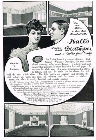 Antique Magazine Advertising -  "HALL'S DISTEMPER " - Ephemera - c1905