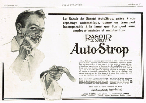 Antique Magazine Advertisment -  "AUTO STROP RASOIR" - Ephemera - 1912