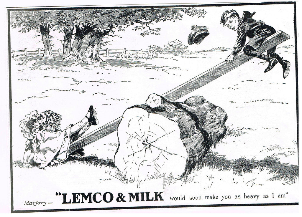 Antique Magazine Advertisment -  "LEMCO & MILK" - Ephemera - c1900