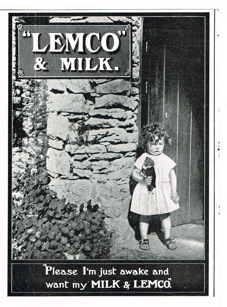 Antique Magazine Advertisment -  "MILK & LEMCO" - Ephemera - c1910
