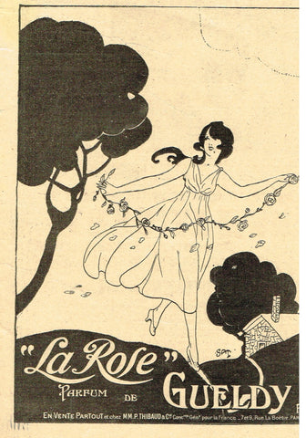 Antique Magazine Advertisment -  "LA ROSE PARFUM DE GUELDY" - Ephemera - c1890