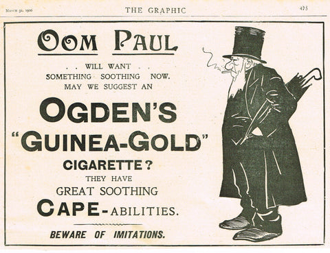 Antique Magazine Advertisment -  "GUINEA-GOLD CIGARETTE" - Ephemera - 1900