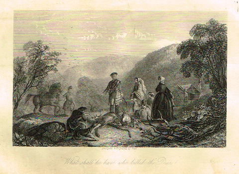 Sporting Magazine - "WHAT SHALL HE HAVE WHO KILLED THE DEER"  (HUNTING) - Engraving - c1865