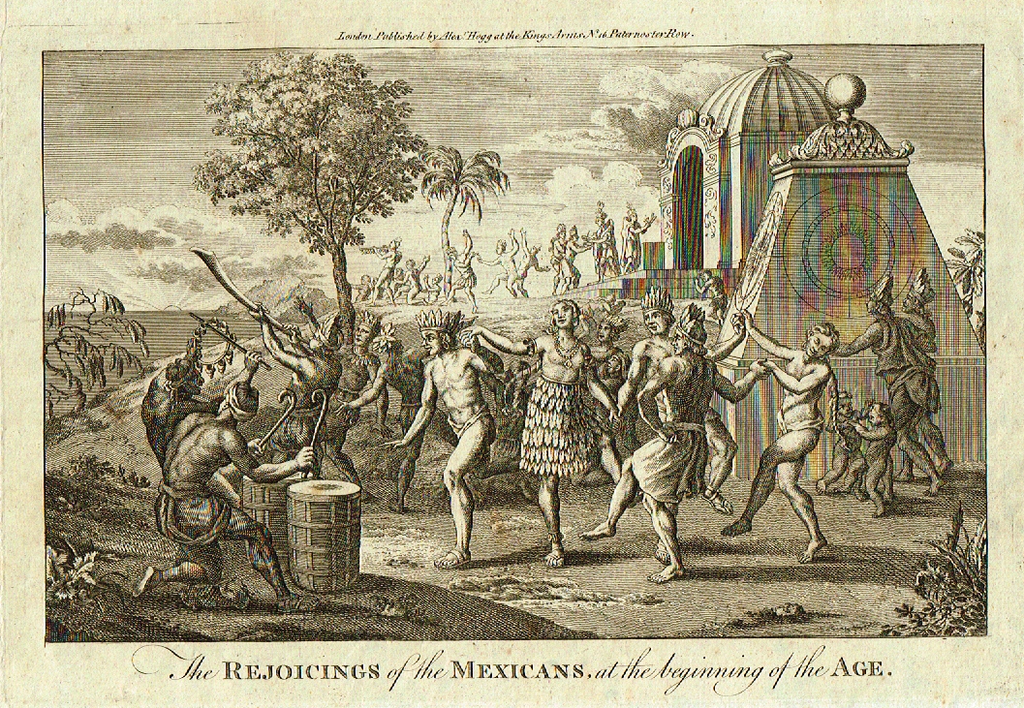 Dr. Hurd's - "REJOICINGS OF THE MEXICANS AT THE BEGINNING" -  Copper Engraving - 1778