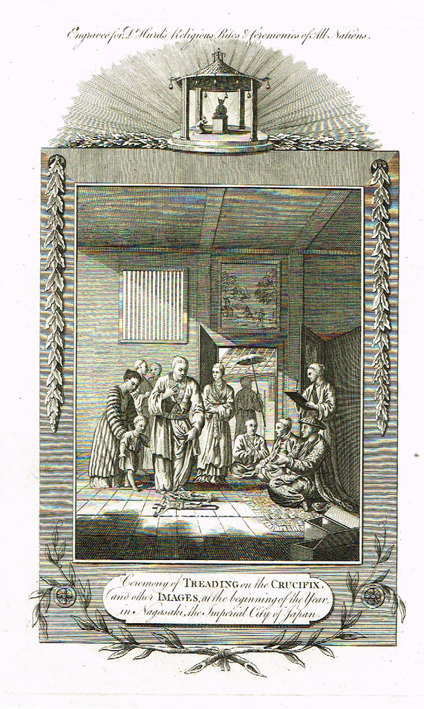 Dr. Hurd's - "CEREMONY OF TREADING ON THE CRUCIFIX" -  Copper Engraving - 1778