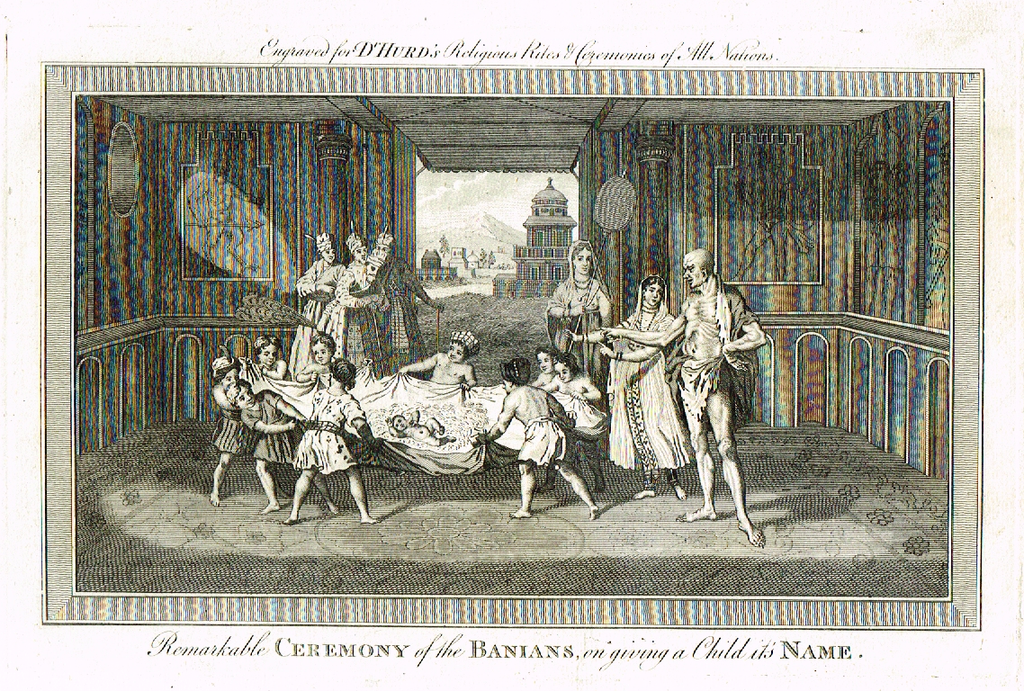 Dr. Hurd's - "REMARKABLE CEREMONY OF THE BANIANS" -  Copper Engraving - 1778