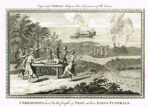 Dr. Hurd's - "CEREMONIES USED BY PEOPLE OF PEGU" -  Copper Engraving - 1778
