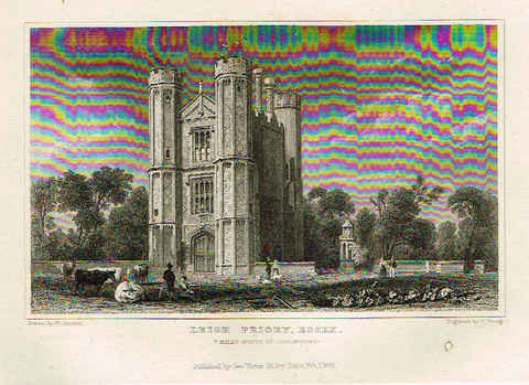 Bartlett's Britain - "LEIGH PRIORY, ESSEX" - Hand-Colored Steel Engraving - 1832