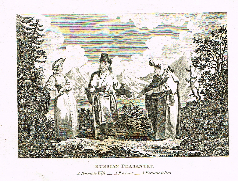 Races of Man - "RUSSIAN PEASANTRY"  - Copper Engraving - c1820