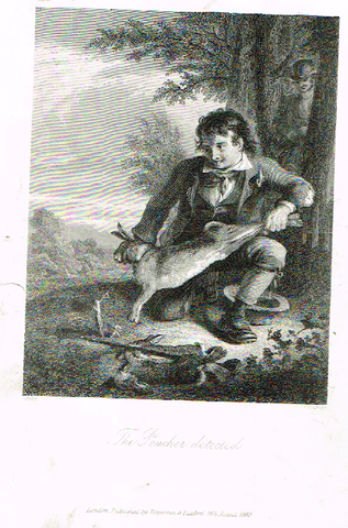 Sporting Magazine - "THE POACHER DETECTED" - Engraving - c1865