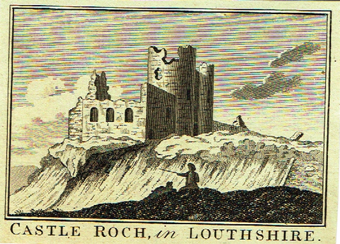 Miniatures Scene - "CASTLE ROCH IN LOUTHSHIRE" - Engraving - c1780