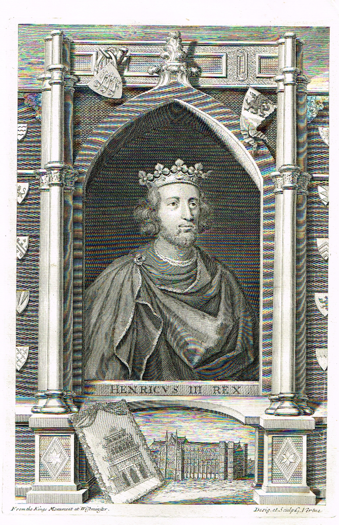 Rapin's Kings of England - "HENRY III" - Copper Engraving - 1732