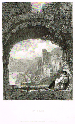 Antique Scene "ST GOAR" by Stanfield - Steel Engraving - 1832