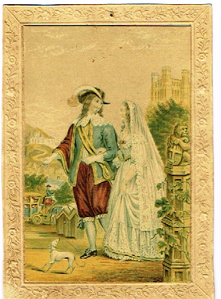 Miniature Genre - "THE MARRIAGE" - Chromolithograph  - c1800